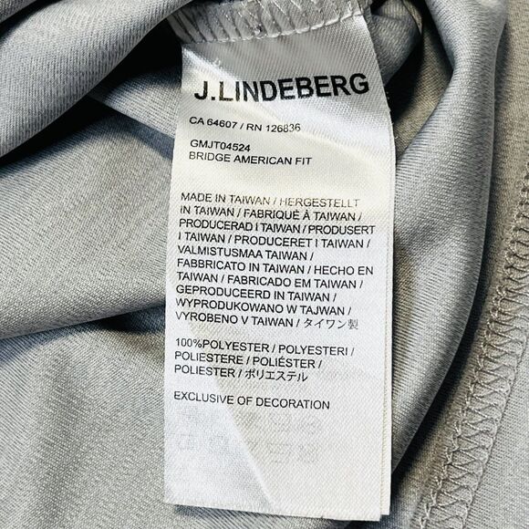 J LINDEBERG Bridge American Fit Golf Polo Shirt Mens Size XL Gray JL Logo - Picture 9 of 10